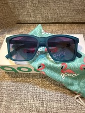 Goodr Dungaree Debauchery Polarized Sunglasses Aqua Frame Tinted Lens NEW