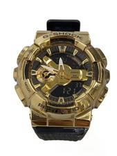 CASIO Quartz Watch G SHOCK Analog Rubber GLD BLK