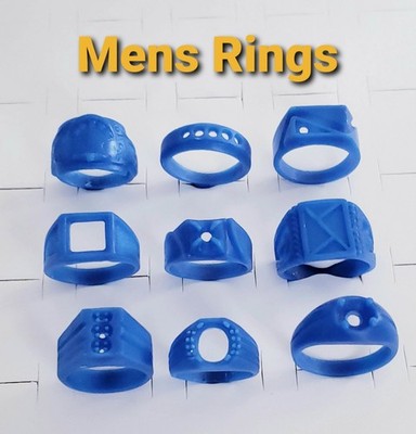 9 Assorted Mens Rings. Wax Jewelry Patterns For Lost Wax Casting 26-047