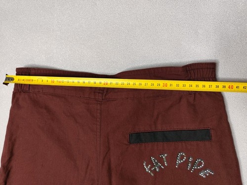 Pantaloncini corti vintage Fat Pipe marrone viola marrone cotone Y2k taglia 36 Eu - Foto 10 di 12