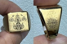 misura 10 anello YANTRA Wessuwan talismano acciaio inox placcato oro amuleto ...