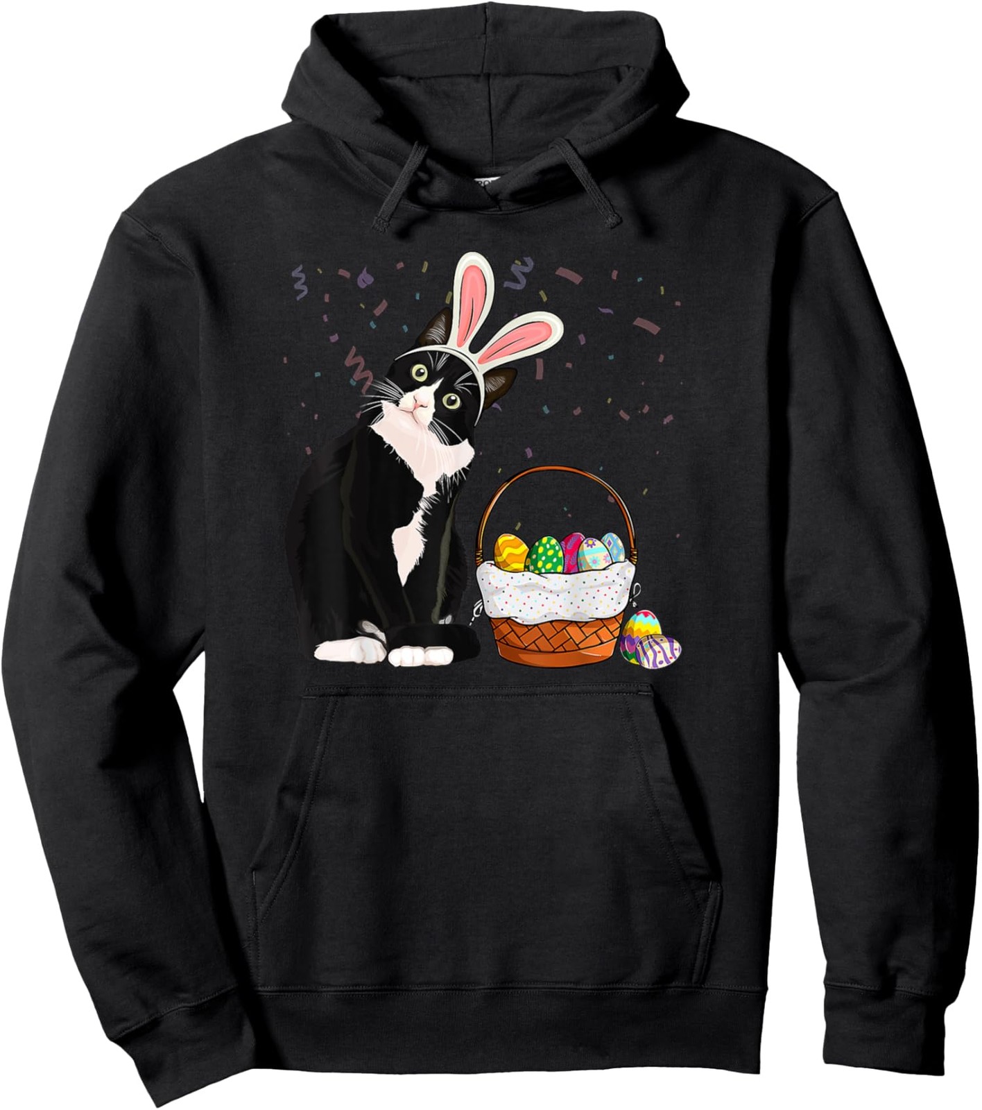 HOT-Funny Cat Lover Easter Rabbit Cute Presen Nice Family Unisex Hooded Sweatshi