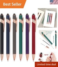 Professional 6 Pack Retractable Stylus and Ballpoint Pens - 1mm Precision Ink