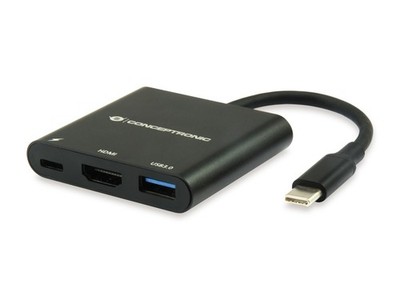 Conceptronic DONN01B CONCEPTRONIC  3-1 Dock USB-C->HDMI,USB3.0,100WPD     25cm s