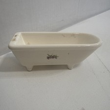 Vintage White Ceramic Dollhouse Miniature Claw Foot Porcelain Bathtub