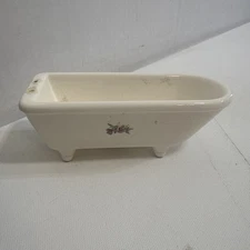 Vintage White Ceramic Dollhouse Miniature Claw Foot Porcelain Bathtub