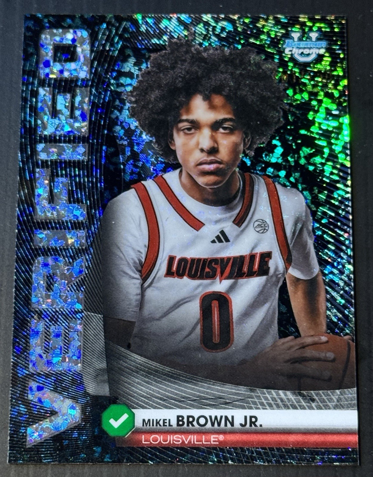 2025-26 Bowman Chrome Mikel Brown Jr Verified /150 Mini Diamond Refractor