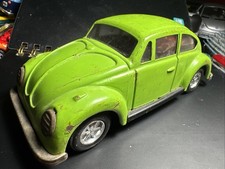 Vintage Tin VW Toy Green Volkswagen Sedan From The 60  s, 1/24 Scale