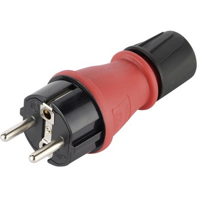 Maxtrack NV 48 L Schutzkontaktstecker Kunststoff   Schwarz/Rot IP54