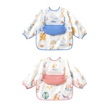 Full Sleeve Bib Outfit, Waterproof Bibs for Toddlers,Baby Smock for Eating