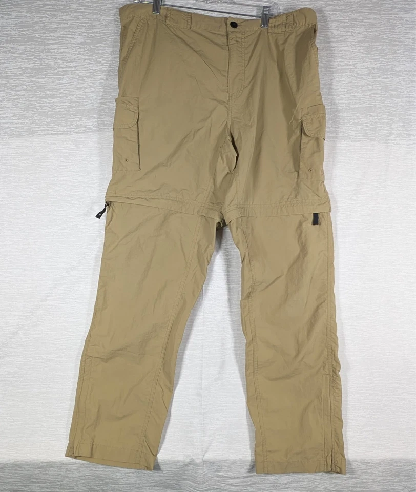 Magellan Convertible Cargo Pants Mens Extra Large Beige Fishing Shorts Nylon - Image 2 of 4