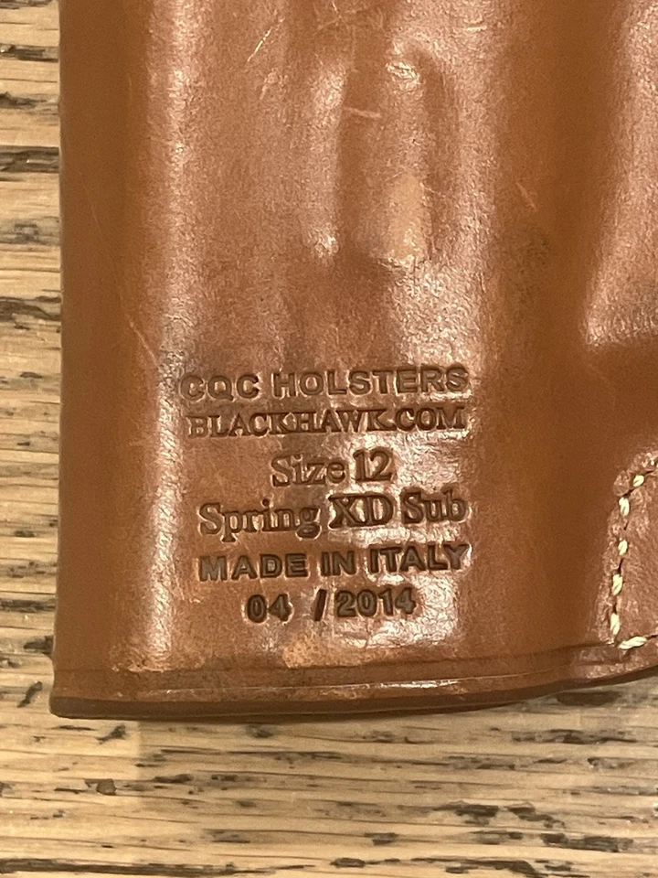 Funda Blackhawk CQC Talla 12 Spring XD Sub Cuero Top Ha sido Bordada Foto 2 de 4
