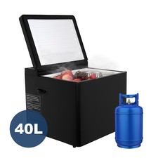 Smad 3 Way Fridge, Gas/12V/110V,1.4 Cu.ft for Camping, Motorhome, Truck - Black