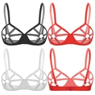 Women's Strappy Cups Bra Lace Perspective Open Breast Exposed Unlined Cupless