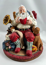 Santa Sitting In Chair with Dog Cat Victrola ...
