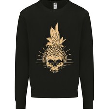 Ananas Totenkopf Gothic Biker Surfen Herren Sweatshirt Pullover