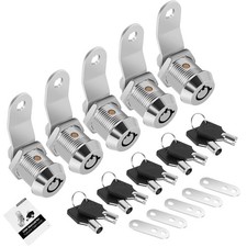 5 Pack Tool Box Lock with Keys, 5/8" Cabinet Lock Cam Lock Keyed Alike, Toolbox