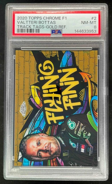 2020 Topps Chrome Formula 1 Track Tags Gold #TT-2 Valtteri Bottas /50 PSA 8
