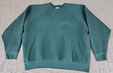 Vintage Fruit Of The Loom Blank Sweatshirt Men's XL Long Sleeve Crew Neck Green