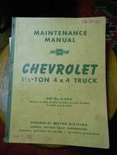 1941 CHEVROLET  TM-10-1431 WW2  MAINTENANCE MANUAL  1  1/2 TON  4x4 TRUCK