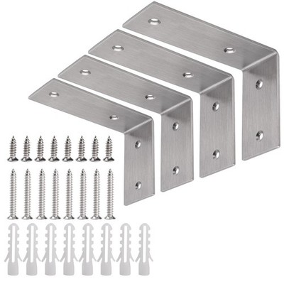 L Brackets Heavy Duty, 5x3x1.8 Inch Stainless Steel Shelf Brackets Wall Mount...
