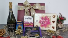 Gift Box Hamper - Festive Tasty Treats with Bubbly & Sweet Treats - Alcohol Free