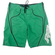 FOX dark green  black Board swim Shorts men's size 36 swimwear