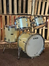 Sonor 73-75 vintage Beech Champion drum set Metallic Silver