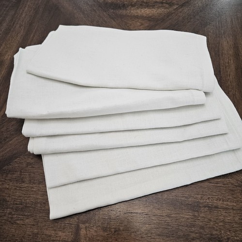 Vintage White Linen Napkins Set Of 6 - Picture 5 of 10