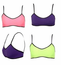 2 SET LOT TEENAGE RUNAWAY BRALETTE BRA S M L XL PINK PURPLE YELLOW MADE IN USA