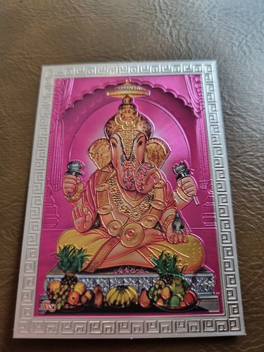Imagen Imagen Imagen Dios Hindú Ganesh Bendición Chapado a Mano Billetera en Relieve India Rosa - Imagen 5 de 13
