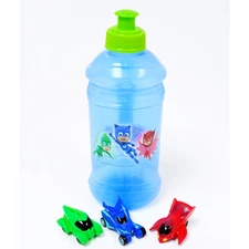 PJ 15.5oz Pull Up Water Jug with Hero Vehicle 3pk | PJ Water Bottle | PJ Toy Car