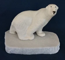 Polar Bear "Maigon Daga" White Marble Base Ceramic Studio Mid 1960's