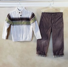 JANIE and JACK Sweater Pants 2pc outfit set 5 5T brown