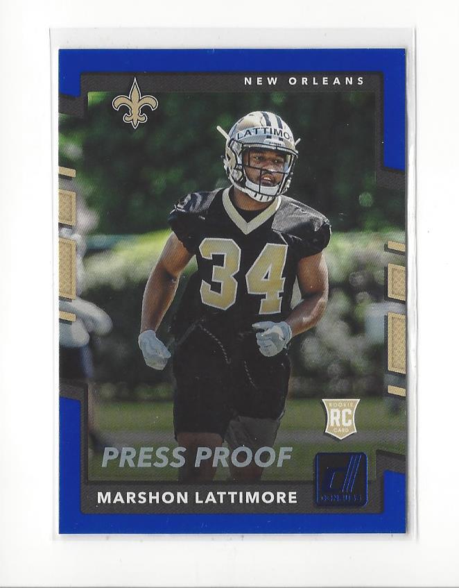 2017 Donruss Press Proof Blue #386 Marshon Lattimore RC Rookie Saints