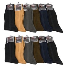 2 6 12 24 Pairs Men Dress Socks Black Color Fashion Crew Lot Dozen Knocker 9-11