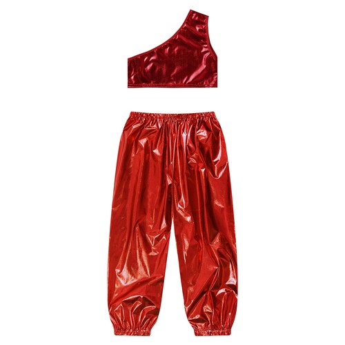 Kids Girls Vest And Trousers Show Tracksuit Dance Crop Top With Pants Stage - Picture 25 of 83