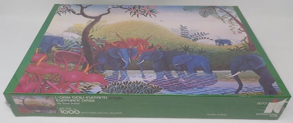 Puzzle International Team pezzi 1000 Irene Invrea "L’Oasi degli Elefanti" A.. - Immagine 3 di 3