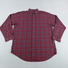 Brooks Brothers Shirt Mens Medium Red Green Tartan Plaid Button Up Non Iron 346