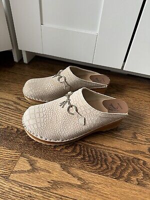 Needles X Troentorp Croc Embossed Suede Swedish Clog Monet Needles X Troentorp Croc Embossed Suede Swedish Clog Monet