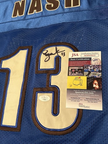 Autographed/Signed Steve Nash Dallas Mavericks Football Jersey JSA COA Auto 2003 - Picture 11 of 11
