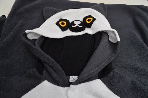 SILVER LILLY Unisex Adult Plush Lemur Animal Halloween Costume Pajamas Size XL - Picture 4 of 7