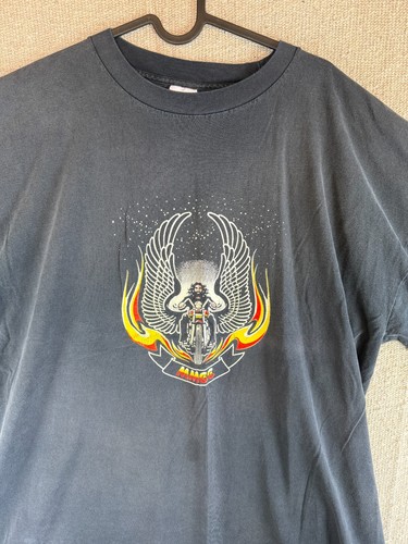 T-shirt noir vintage homme taille XXL MOTO vélo MURINA MADE IN USA Canoga Park - Photo 3/6