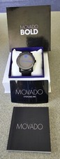 Movado Bold New IN Box MB.01.1.29.6003 Black Blue Watch
