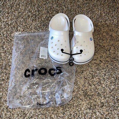 CROCS UNISEX CROCBAND 11016-100 WHITE SANDALS US M11 New Classic Clog