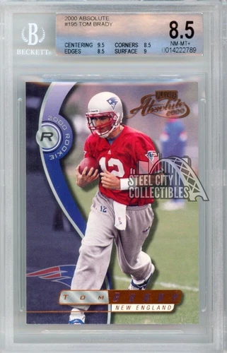 Tom Brady 2000 Playoff Absolute Rookie Card 1329/3000 #195 BGS 8.5