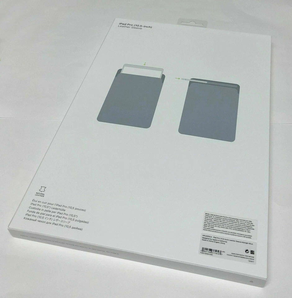 Genuine Apple iPad Pro 10.5" Leather Sleeve Cover Case MPU22M/A - Midnight Blue - Image 4 of 4