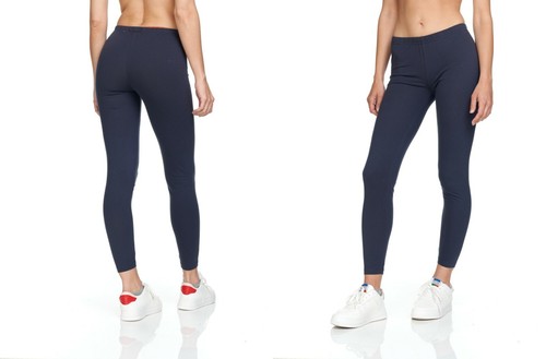 Womens Soft Stretch Cotton High Waisted Leggings Long Workout Yoga Pant Fitness - Picture 4 of 4