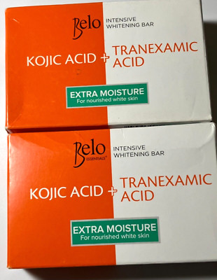 BELO Intense Whitening Bar Kojic & Tranexamic Acid Extra Moisture Body Face New