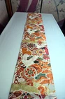 Japanese Silk Maru Obi Table Runner Crane Christmas Decor Antique Kimono Belt